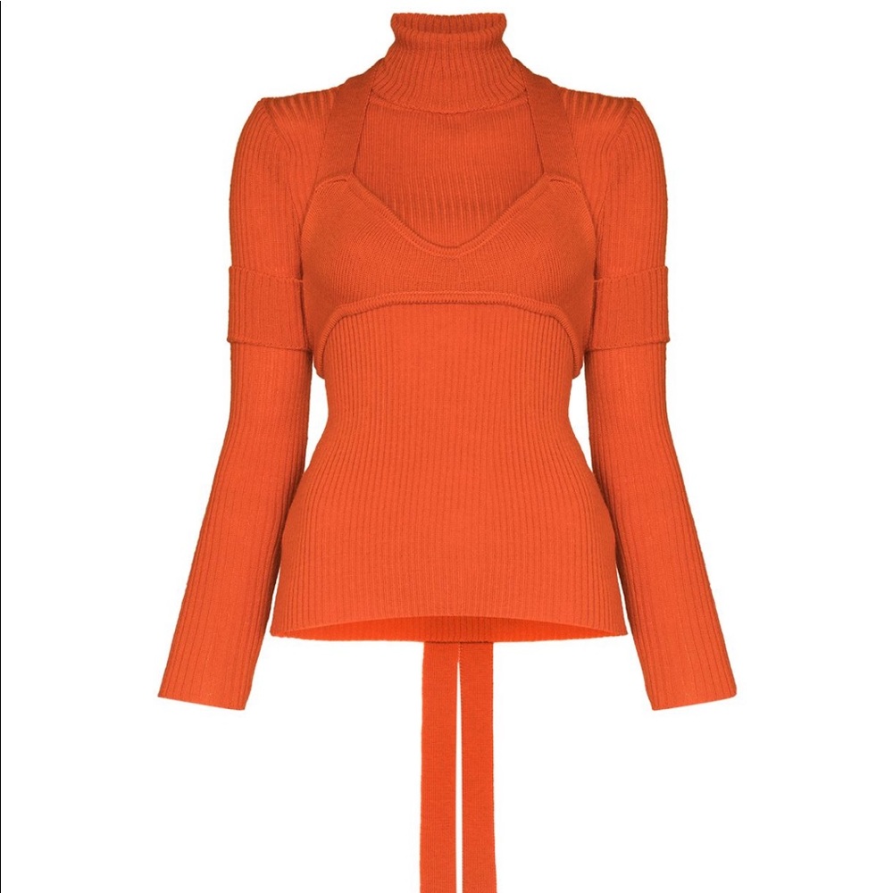 New with tags orange 100% wool jumper by Thebe Magugu
